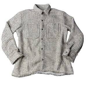 Forever 21 Metallic Bouclé Frayed Shirt Y2K Button-Up – Size M